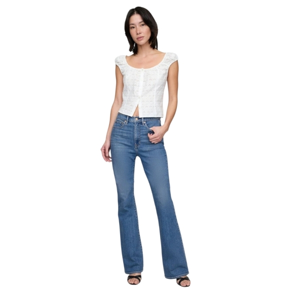 Gap Blue Denim Stretch Flare Jeans Size 10 - Picture 1 of 5